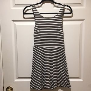 Gray & White Striped Dress